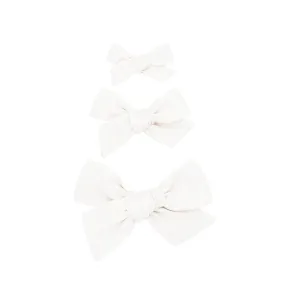 Lou Lou & Co. - Linen Bow - White Clip