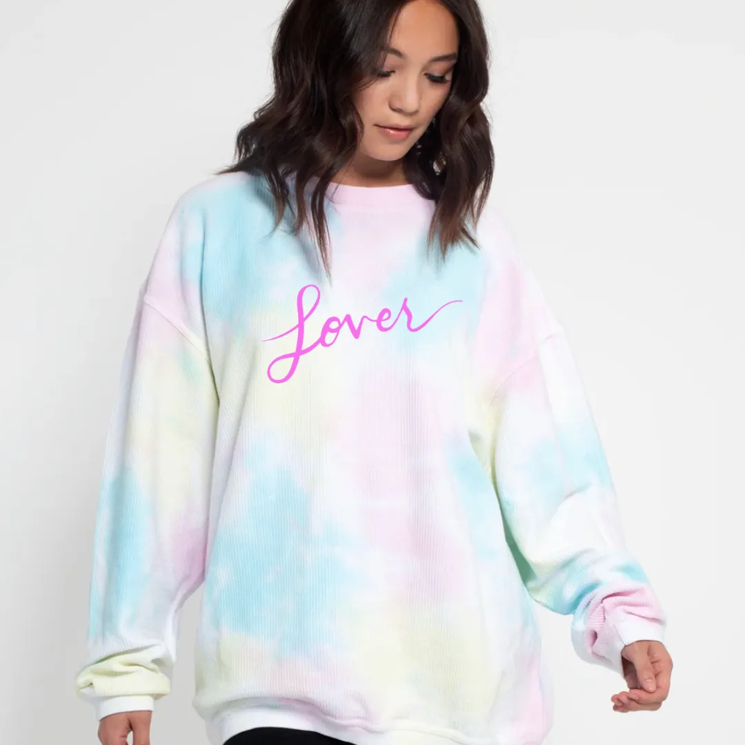 Lover tie dye corded crews