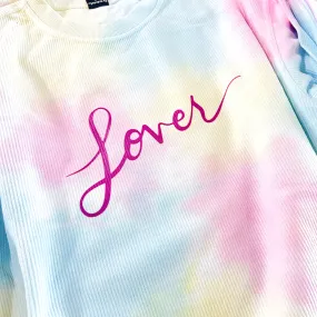 Lover tie dye corded crews