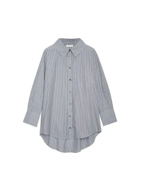 Mika Shirt in Grey and White Stripe