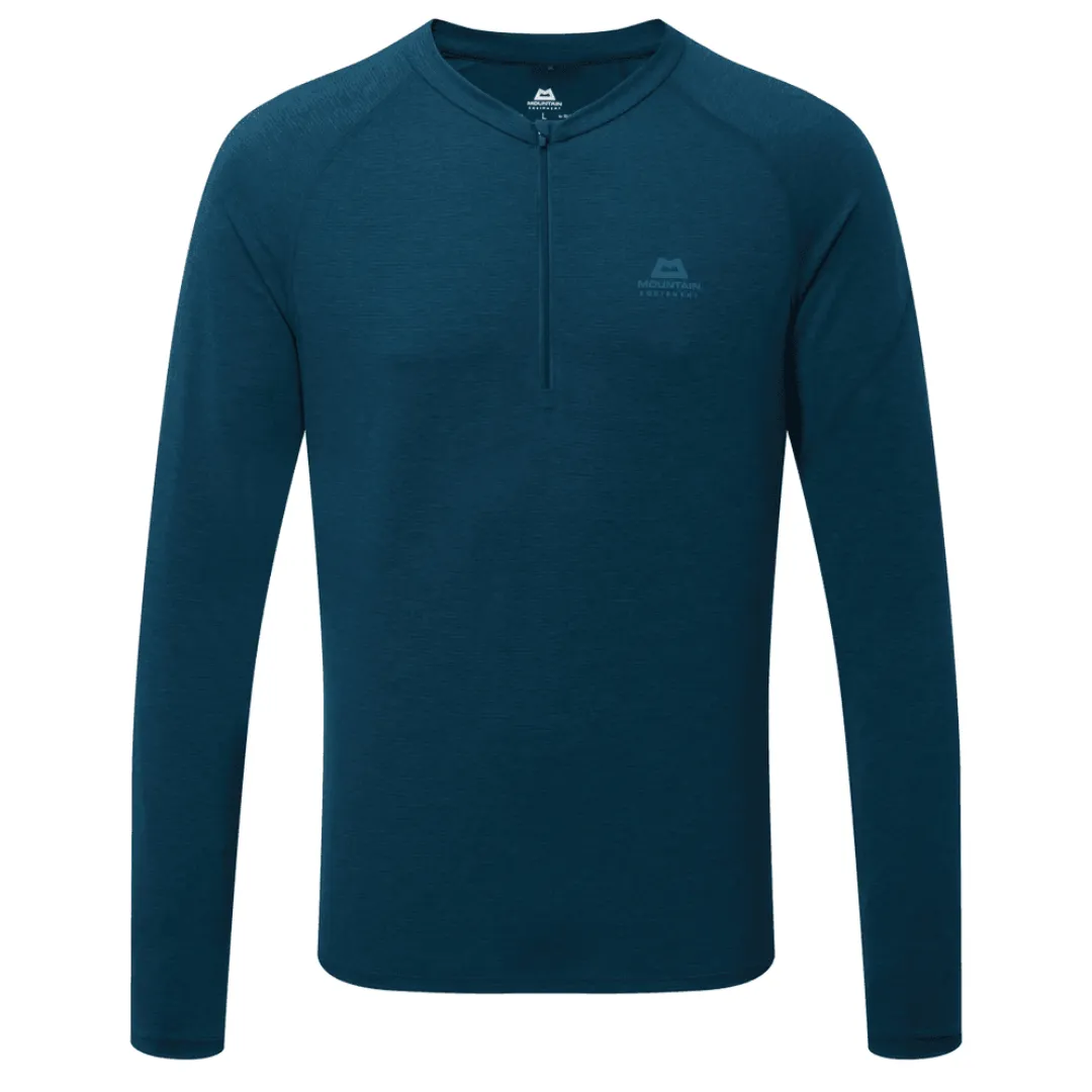 Mountain Equipment Men's Nava Long Sleeve Zip Technical Tee (Majolica Blue)