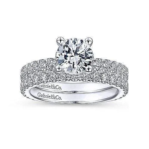 Mounting Only, 14K White Gold Diamond Engagement Ring