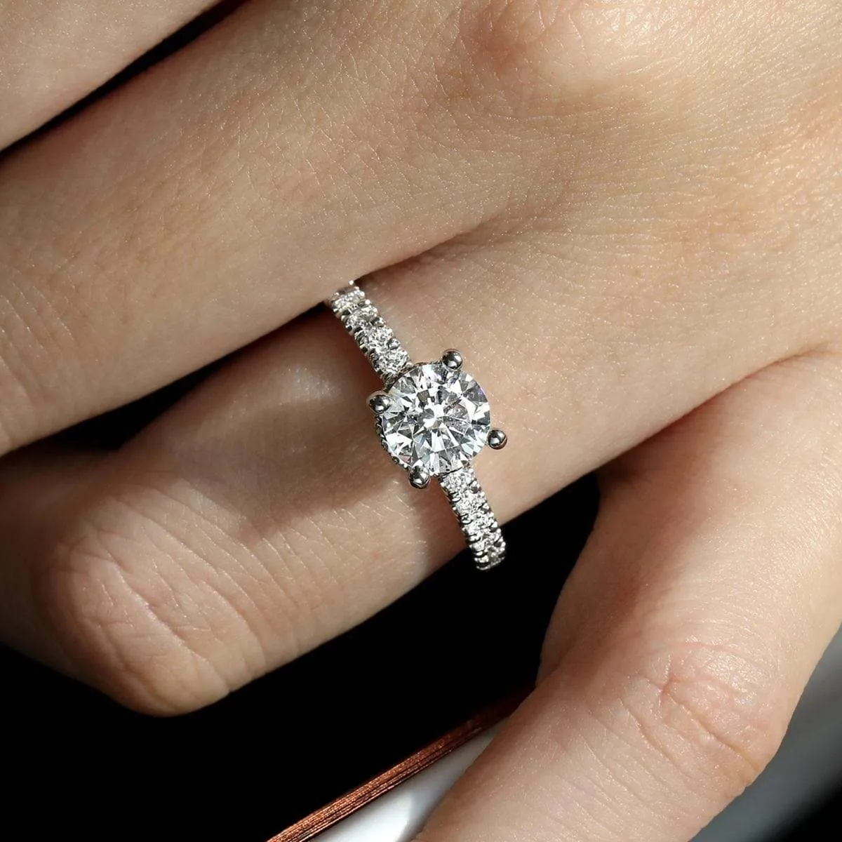 Mounting Only, 14K White Gold Diamond Engagement Ring