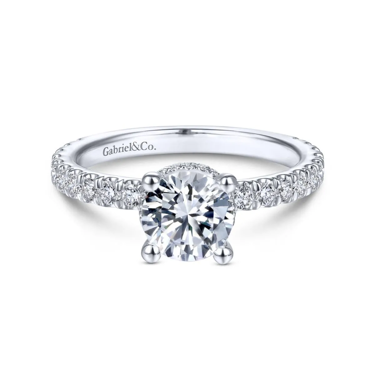 Mounting Only, 14K White Gold Diamond Engagement Ring