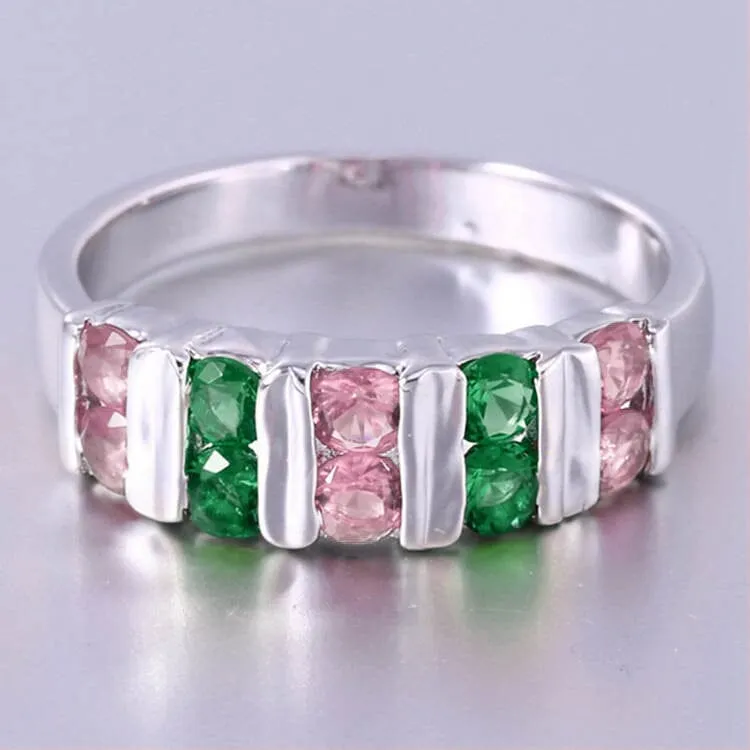 Natalie Pink Sapphire Green Emerald Ring