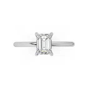 Natural Emerald Cut Engagement Ring