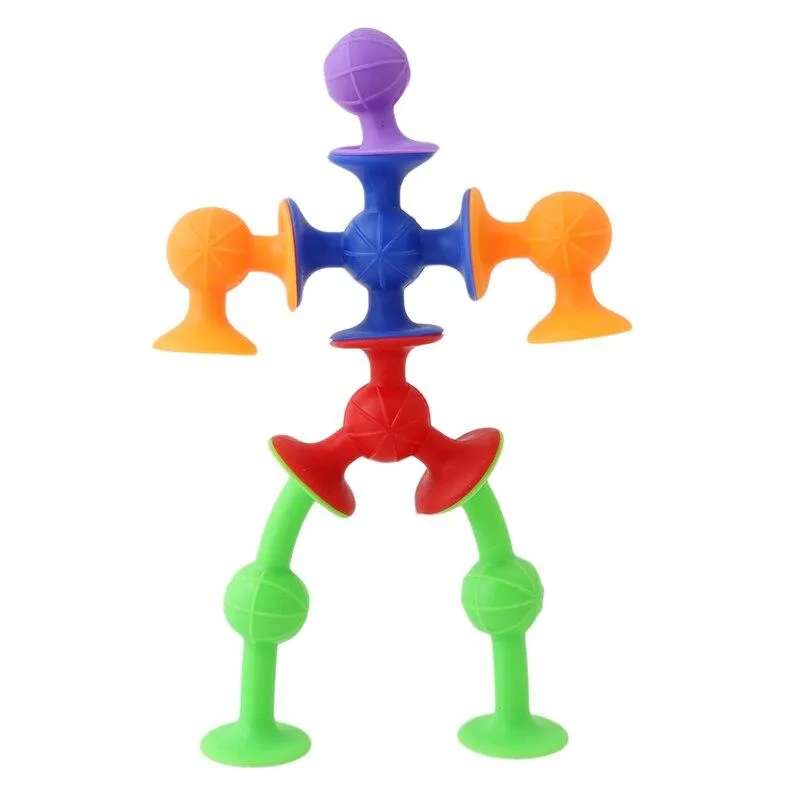 Non-woven bag pack Villain Shape Assembled Sucker Suction Cup Educational Building Block Toy Girl & Boy Kids Gifts Fun Game