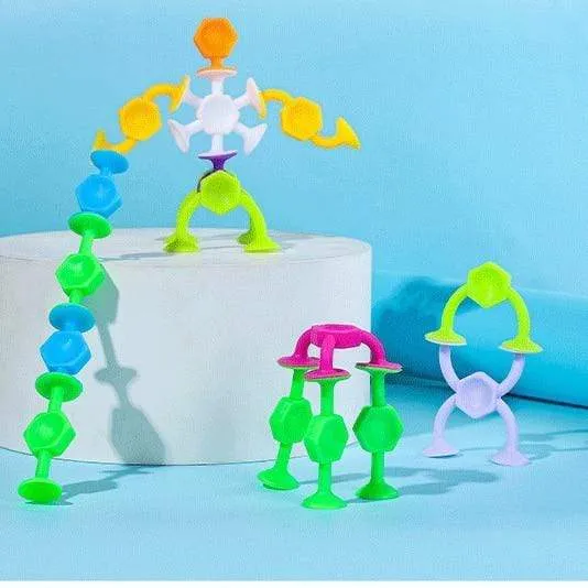 Non-woven bag pack Villain Shape Assembled Sucker Suction Cup Educational Building Block Toy Girl & Boy Kids Gifts Fun Game