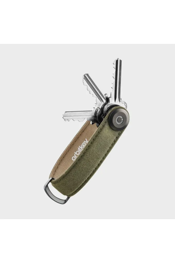 Orbitkey - Waxed Canvas Key Organiser - Khaki Green