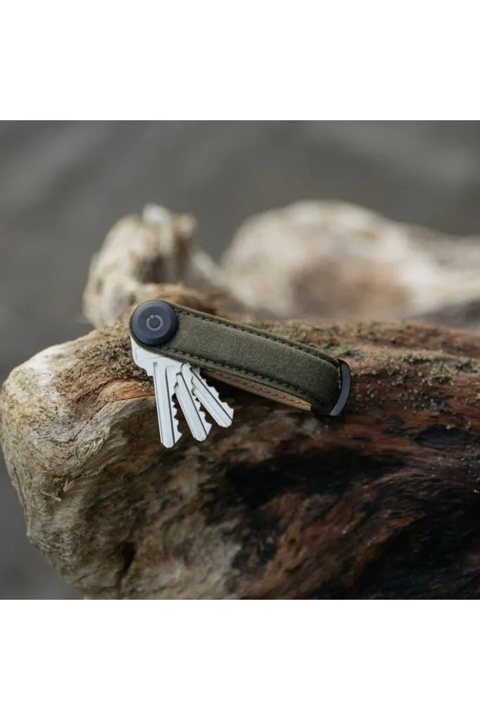 Orbitkey - Waxed Canvas Key Organiser - Khaki Green