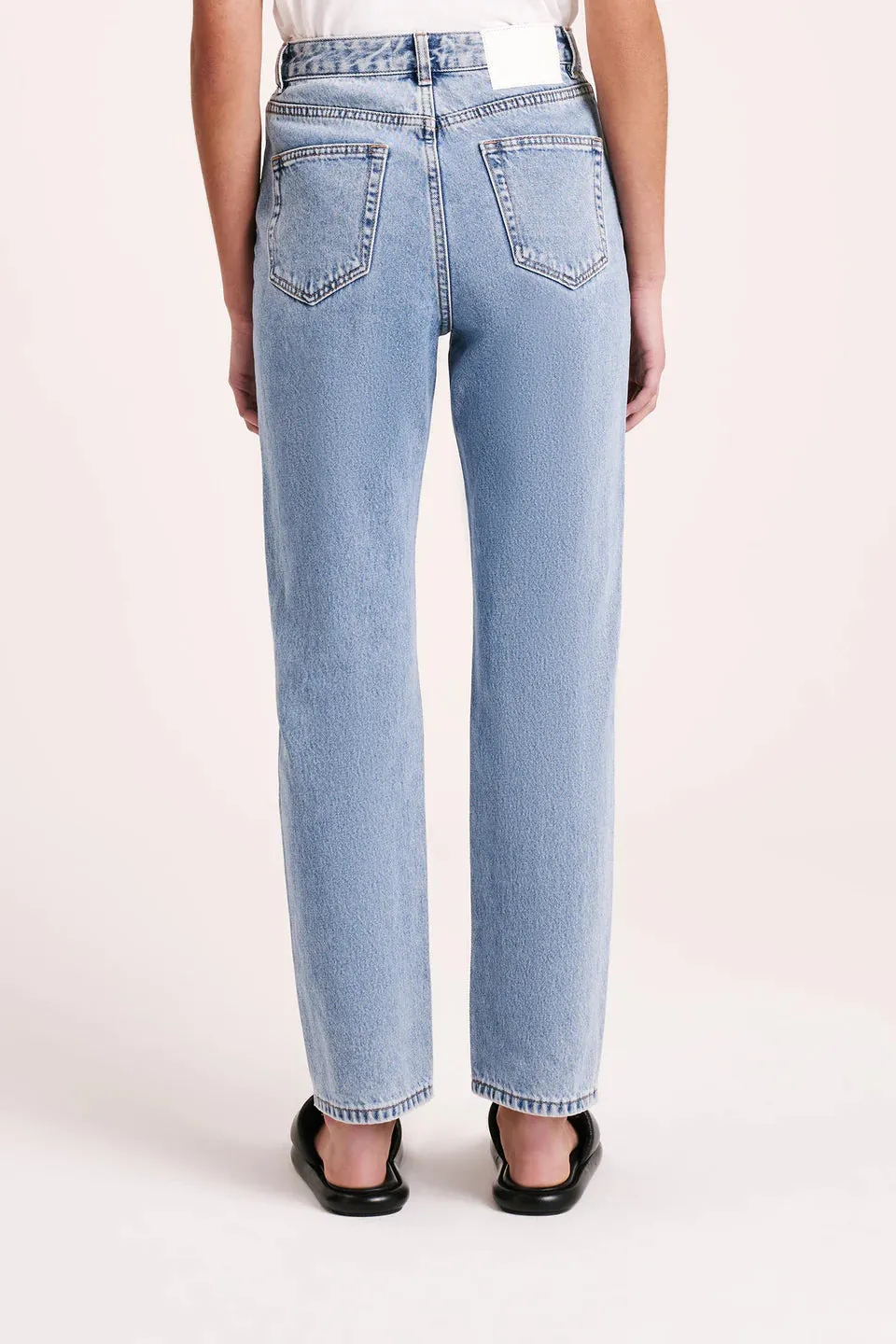 Organic Straight Leg Jean - Washed Blue