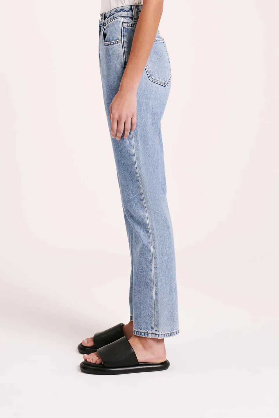 Organic Straight Leg Jean - Washed Blue