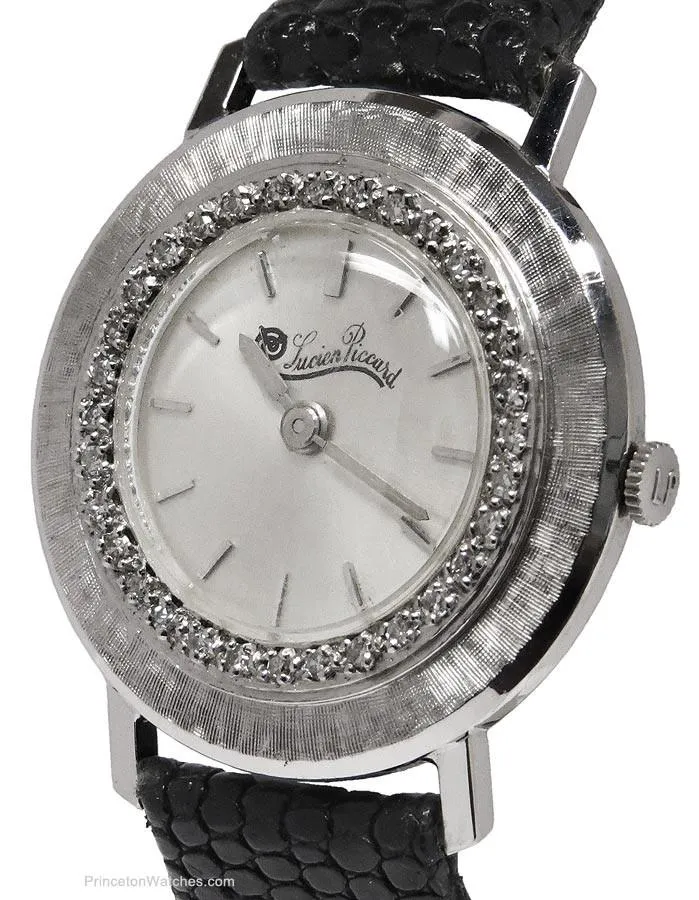 Pre-Owned Vintage Lucien Piccard Diamond Watch - 14K White Gold - Strap