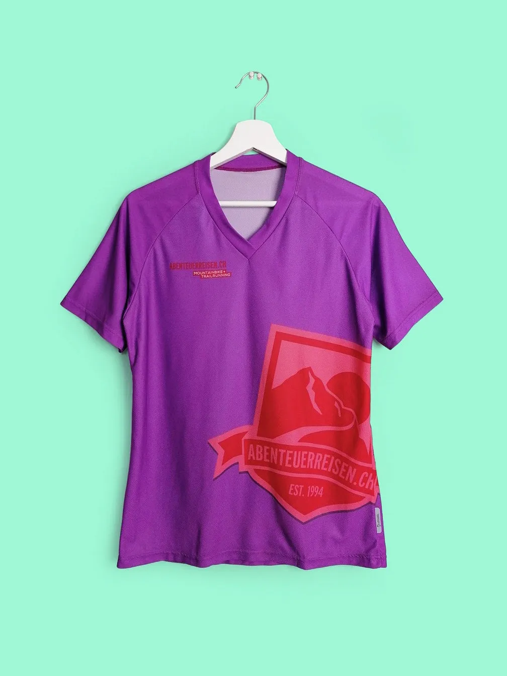 Purple Unisex Polyester Sports T-shirt Cycling Jersey