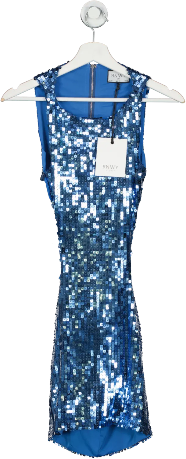 Runaway The Label Blue Sonya Sequin Mini Dress UK XS