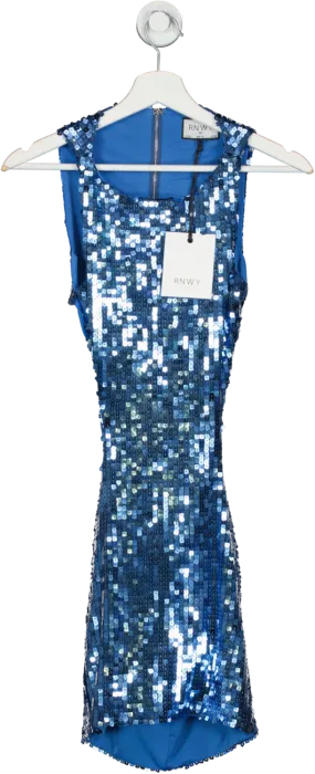 Runaway The Label Blue Sonya Sequin Mini Dress UK XS