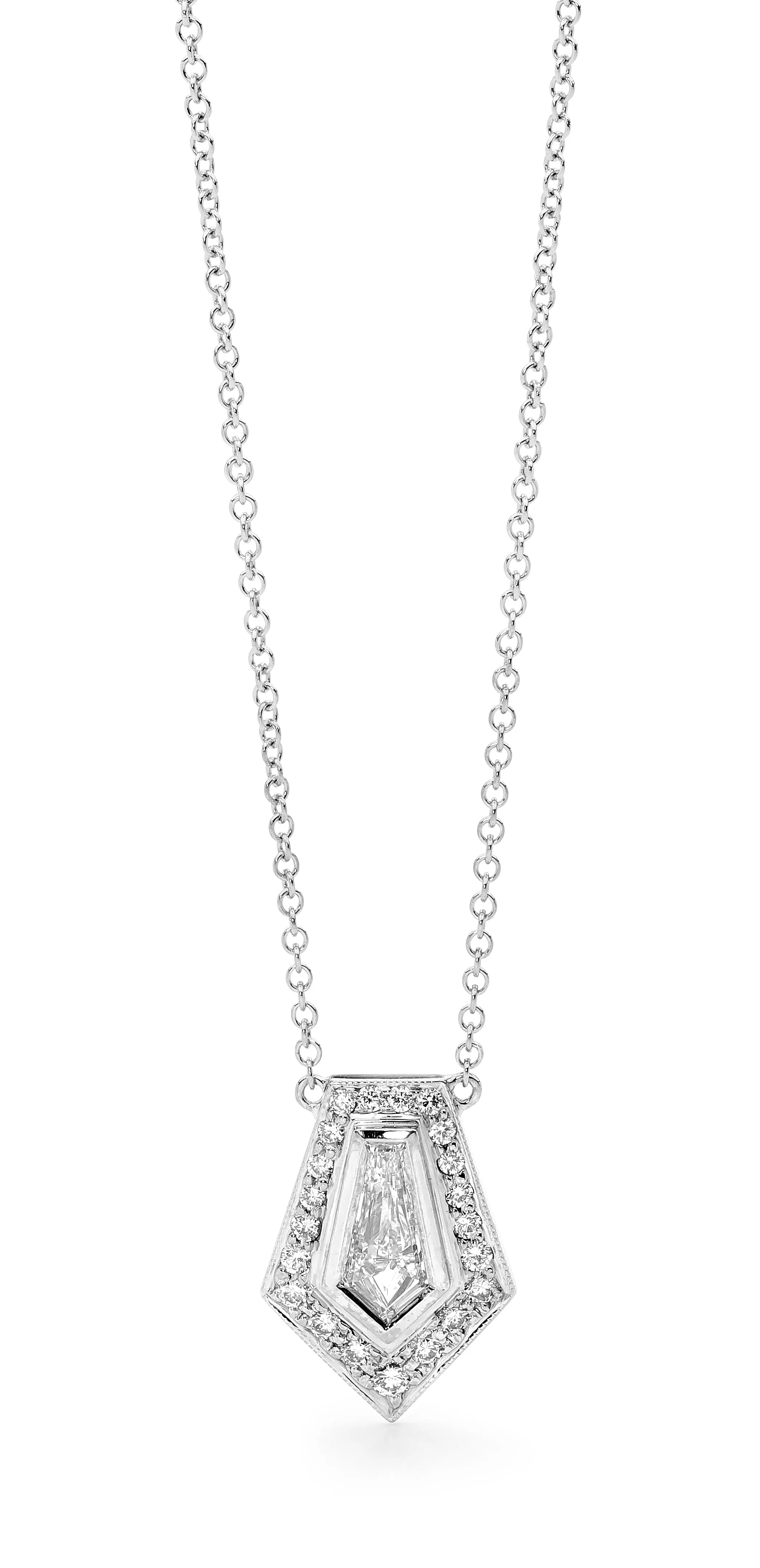 Shield Cut Diamond Necklace