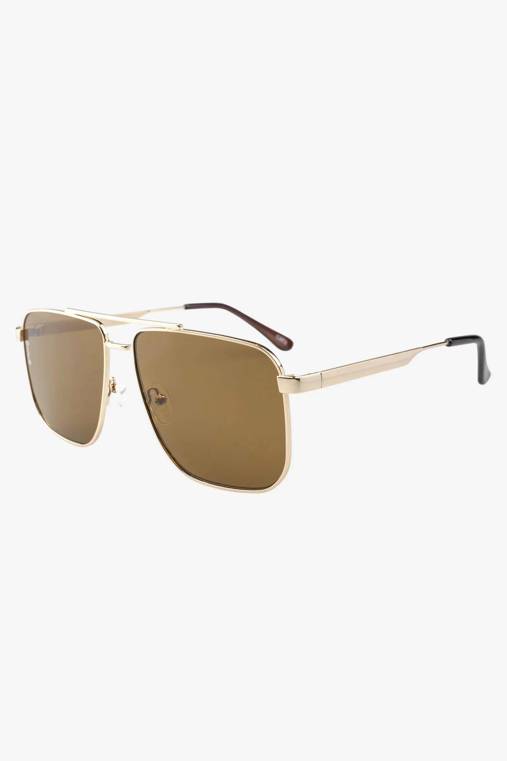 Sorrento | Otra Gold Oversized Brown Tinted Sunglasses