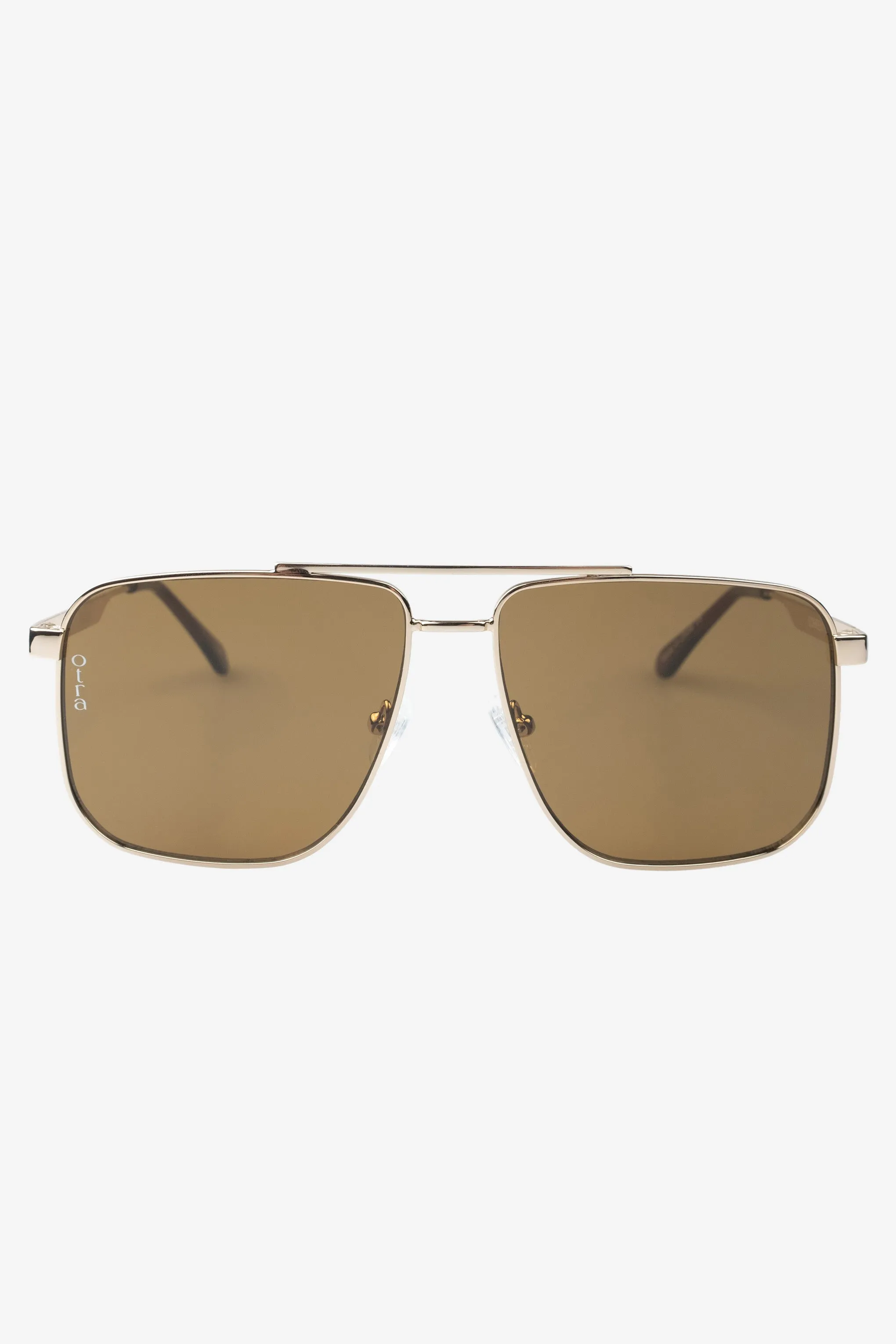 Sorrento | Otra Gold Oversized Brown Tinted Sunglasses