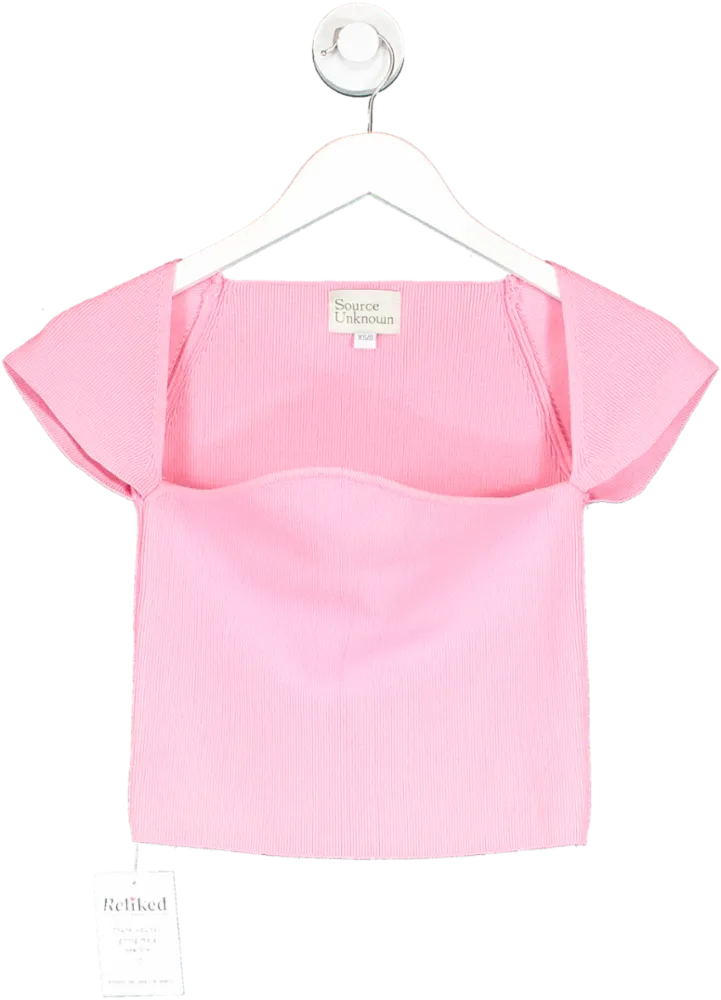 Source Unknown Pink Suisen Knit Top UK XS/S