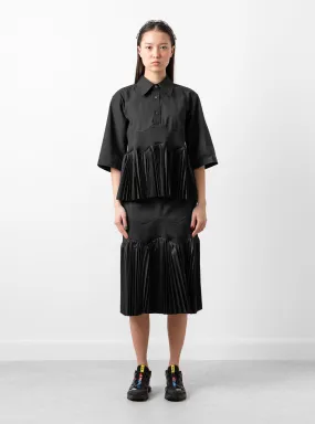 Taffeta Pleats Shirt Black