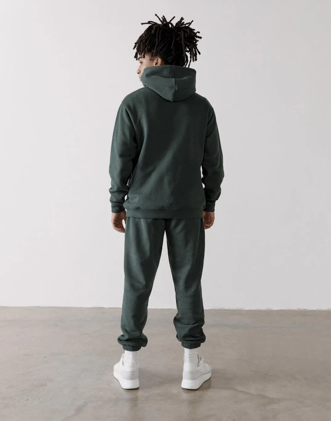 The Oversized Pullover Hoodie in Earth Green