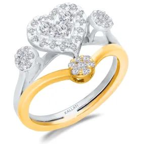 Two Tone Gold Diamond Eternal Heart Ring