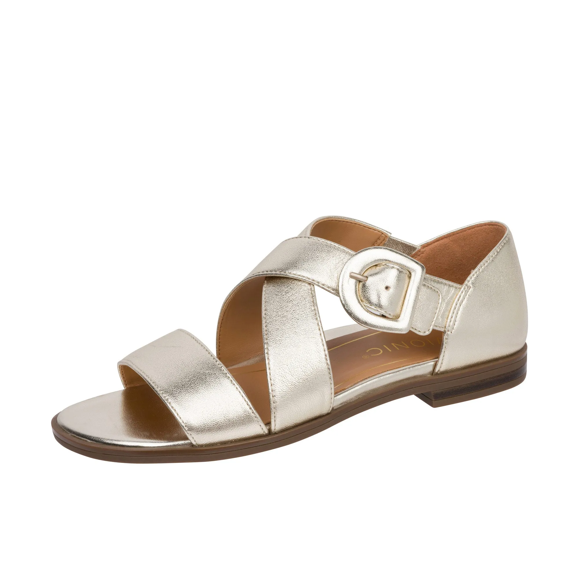 Vionic Womens Pacifica Strappy Sandal Gold