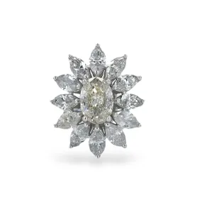 White 14k gold flower 1.58CT diamonds Ring