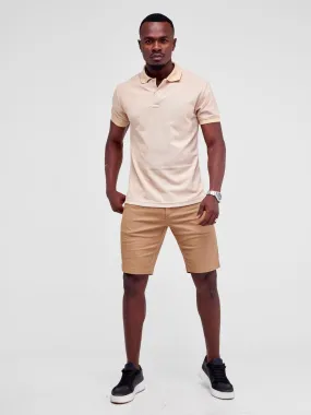 Zetu Men's Chino Shorts - Khaki Beige