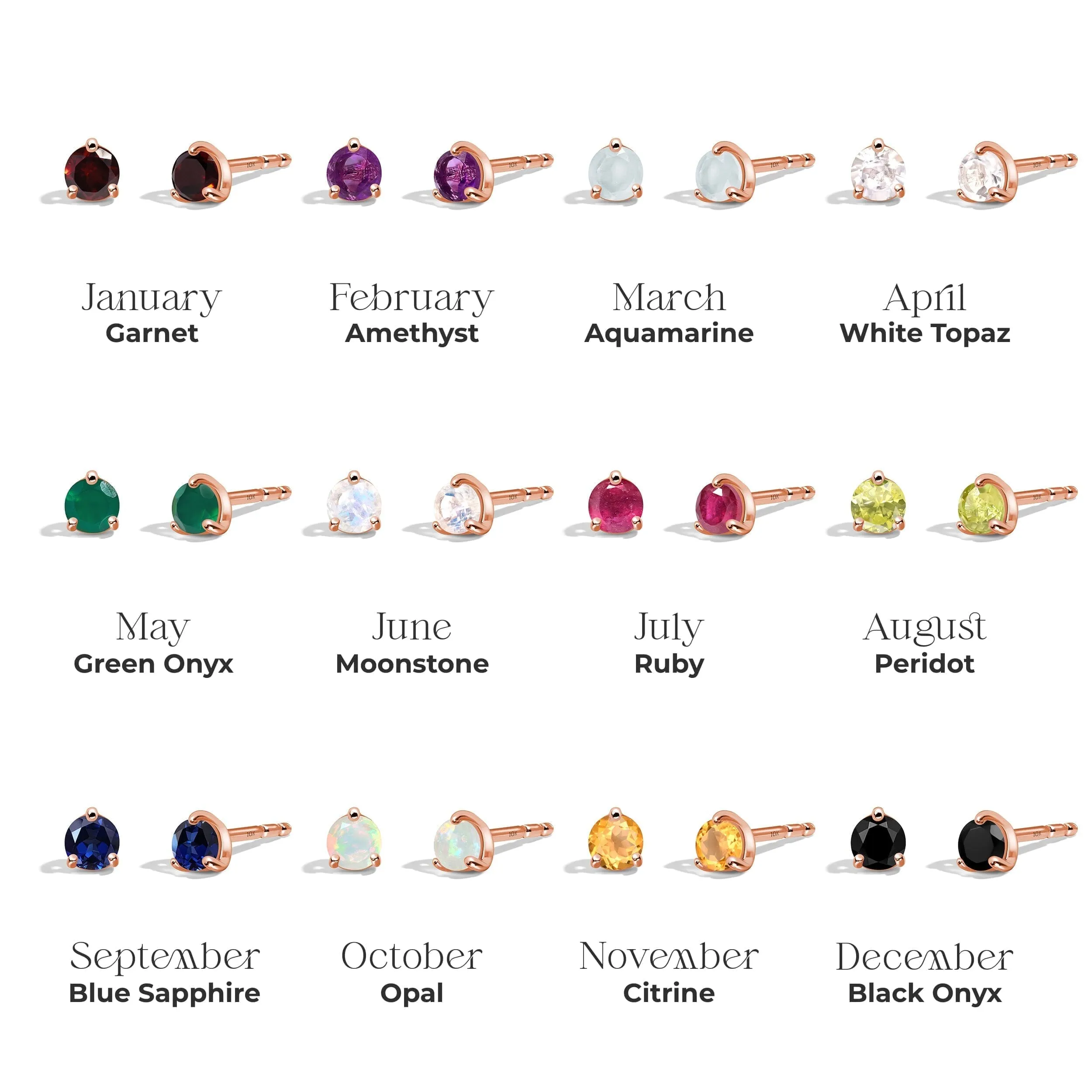 Zodiac Birthstone Studs - Pisces Amethyst